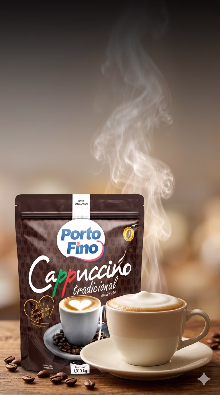 Xícara de cappuccino italiano premium Porto Fino com creme denso